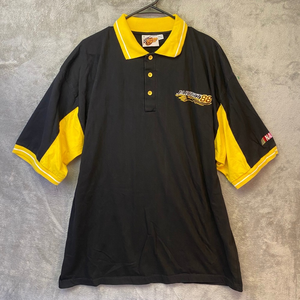 Winners Circle NASCAR Dale Jarrett 88 UPS Racing Polo Shirt Black Yellow XL